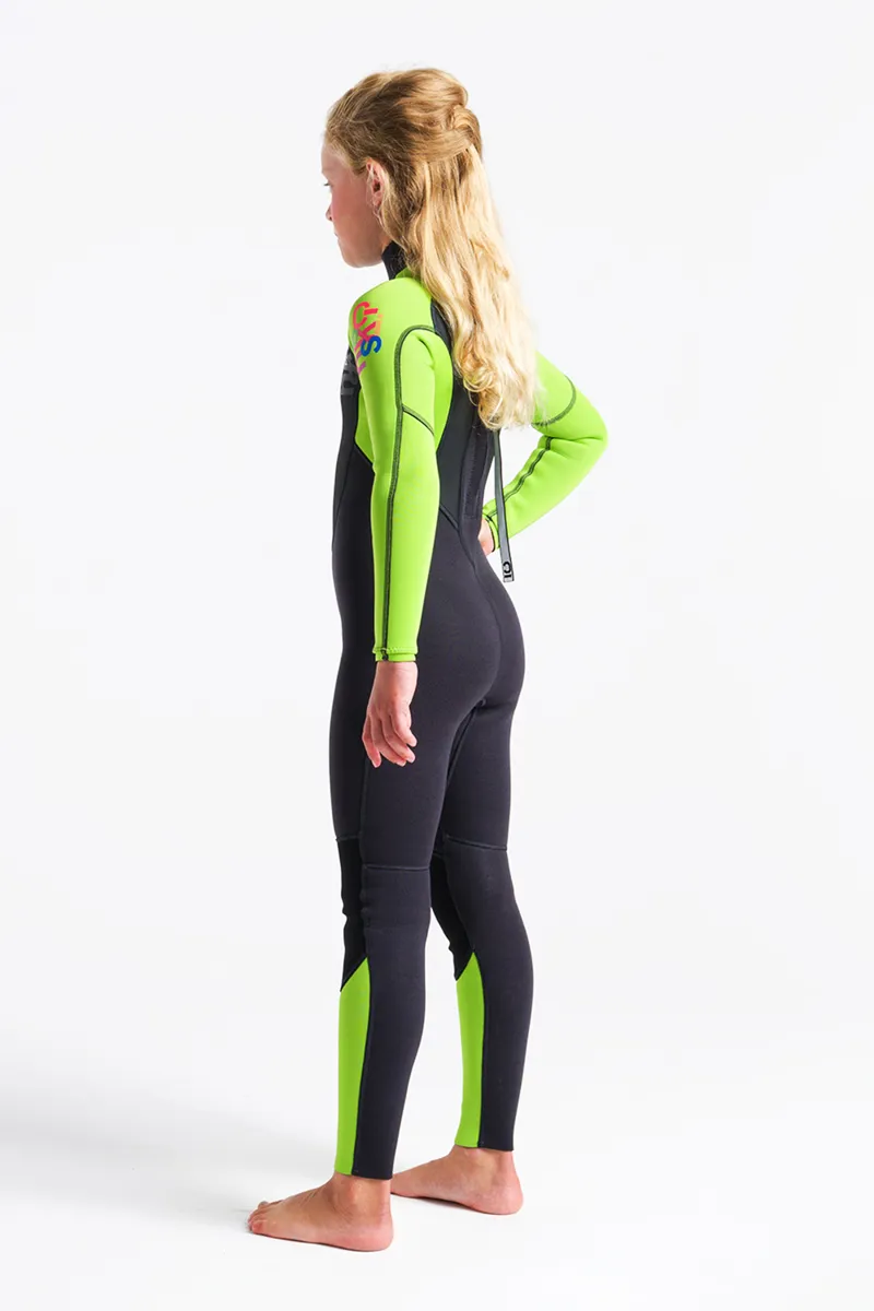 C-Skins Junior Element 3/2 Flatlock Wetsuit Anthracite/Lime-3